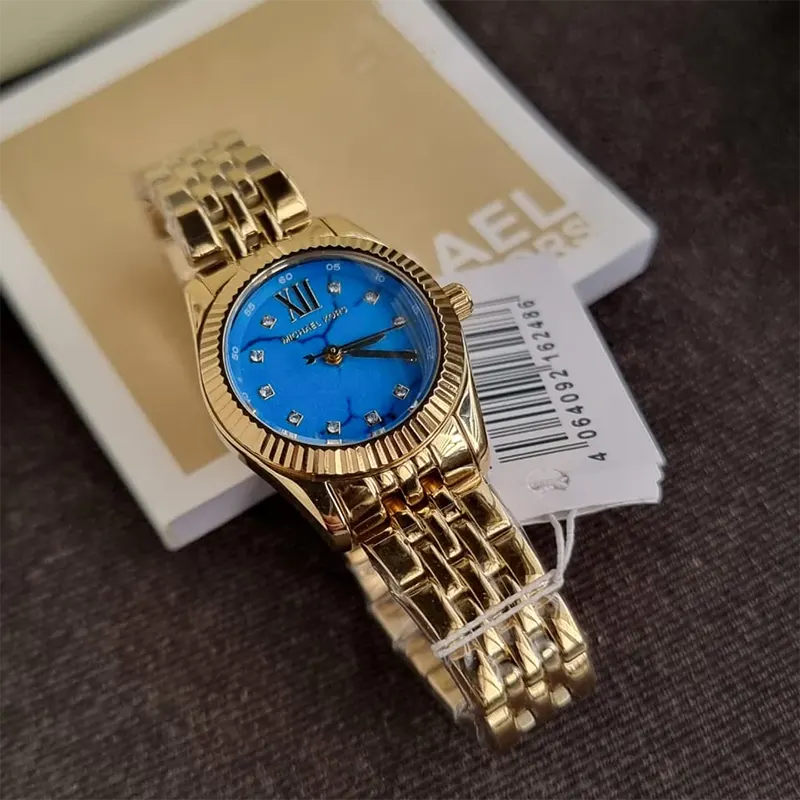 Michael Kors Petite Lexington Turquoise Dial Ladies Watch- MK4813